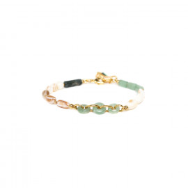 bracelet ajustable 3 anneaux "Menthe a l'eau" - 