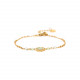 bracelet ajustable médaillon petite fleur menthol "Cassiopee" - Franck Herval