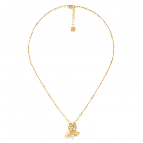 mini flower pendant necklace(amazonite) "Cassiopee"