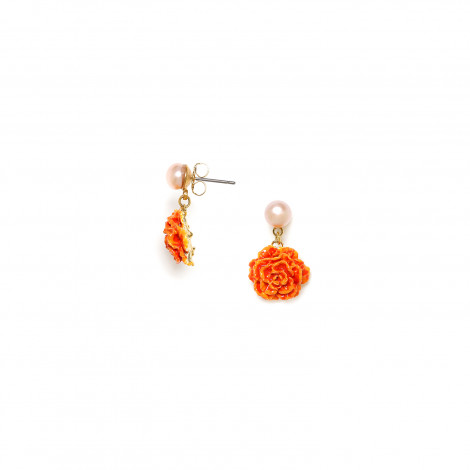 FWP + flower dangle earrings "Clea"