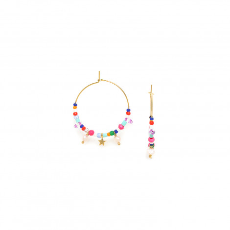 mini beads creoles earring "Karma"