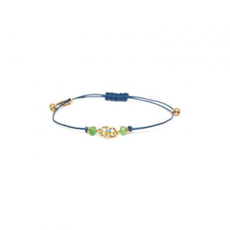 bracelet macramé bleu "Ariane"