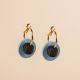 Blue hoop earrings and clog disc - L'Indochineur