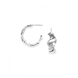 creoles earrings (silver) "Shibari" - Ori Tao
