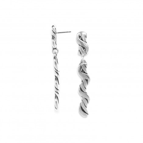 2 elements post earrings (silver) "Shibari"