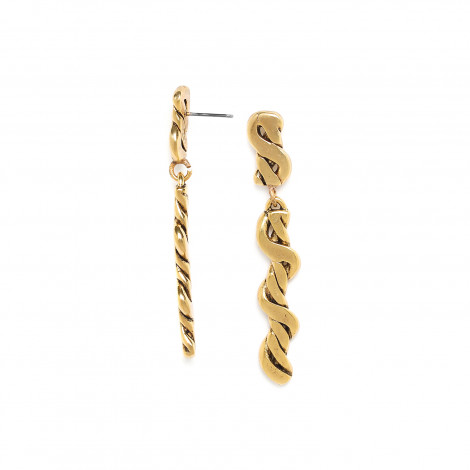 2 elements post earrings (golden) "Shibari"
