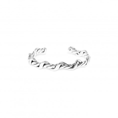 rigid bracelet L (silver) "Shibari"