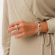 rigid bracelet L (silver) "Shibari" - Ori Tao
