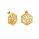 Golden hexagonal post earrings Gaudi - Joidart