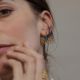 Golden long post earrings and Murano glass Gaudi - Joidart
