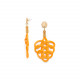 boucles d'oreilles poussoir tressées oranges "Bohol" - Nature Bijoux