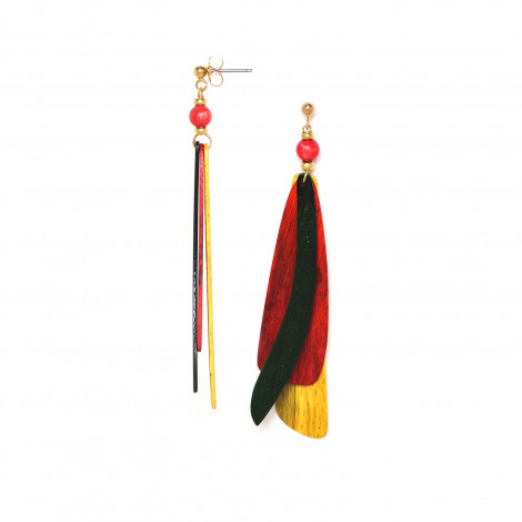 red earrings "Parrot"