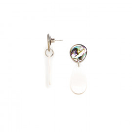 paua & pinkshell earrings "Drops" - 