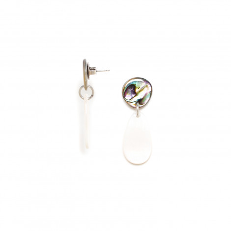 paua & pinkshell earrings "Drops"