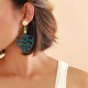 boucles d'oreilles poussoir tressées bleues "Bohol" - Nature Bijoux