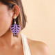 boucles d'oreilles poussoir tressées violettes "Bohol" - Nature Bijoux