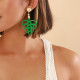 boucles d'oreilles poussoir tressées vertes "Bohol" - Nature Bijoux