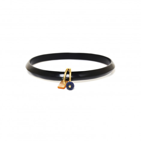 black horn rigid bracelet "Madam bogolan"