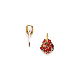 red terrazzo creoles earrings "Palazzo" - Nature Bijoux
