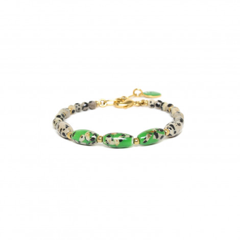 bracelet ajustable jaspe & terrazzo vert "Palazzo"