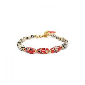 adjustable bracelet jasper & red terrazzo "Palazzo" - Nature Bijoux
