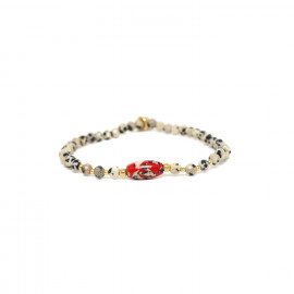 stretch bracelet jasper & red terrazzo "Palazzo" - Nature Bijoux