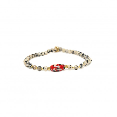 stretch bracelet jasper & red terrazzo "Palazzo"