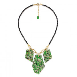 plastron necklace green terrazzo "Palazzo" - Nature Bijoux