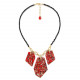 plastron necklace red terrazzo "Palazzo" - Nature Bijoux