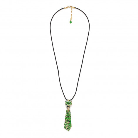 long necklace green pendant "Palazzo"
