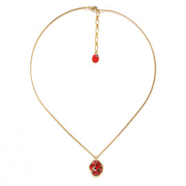 short necklace small red pendant necklace "Palazzo" - Nature Bijoux