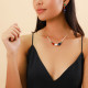blue white red short necklace "Intuition" - Nature Bijoux