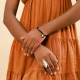 bracelet rigide corne noire "Madam bogolan" - Nature Bijoux