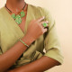 bracelet ajustable jaspe & terrazzo vert "Palazzo" - Nature Bijoux