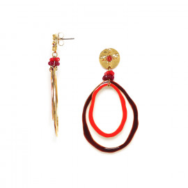 round ring post earrings (red) "Allegra" - Franck Herval