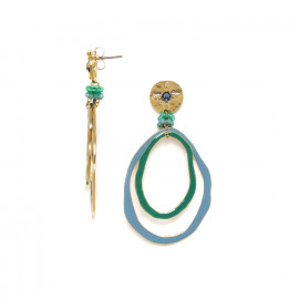 round ring post earrings (bleu) "Allegra" - Franck Herval