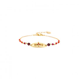 bracelet ajustable médaillon oval (rouge) "Allegra" - Franck Herval