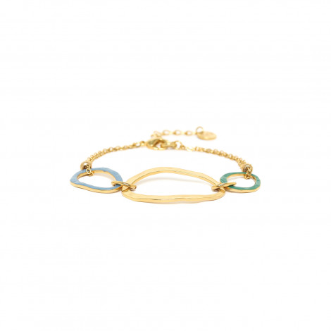bracelet ajustable 3 anneaux (bleu) "Allegra"