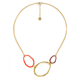 3 oval rings necklace(red) "Allegra" - Franck Herval