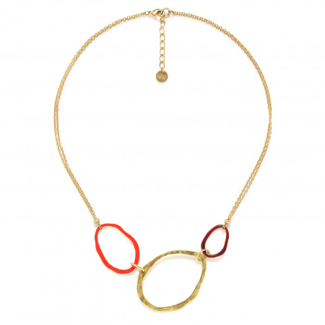 3 oval rings necklace(red) "Allegra"