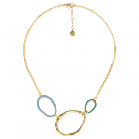 3 oval rings necklace (bleu) "Allegra"