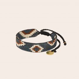 Blue and brown ALMONDS bracelet S - Mishky