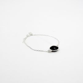 Bracelet pierres onyx noir LOUISE - L'atelier des Dames