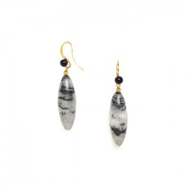 hook earrings with oval stone "Berlin" - 