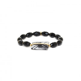 black agate stretch bracelet "Berlin" - 