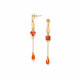 post earrings with cornaline drop "Caramel" - Nature Bijoux