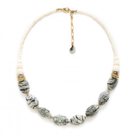collier court perles facettées "Ozaretta" - Nature Bijoux