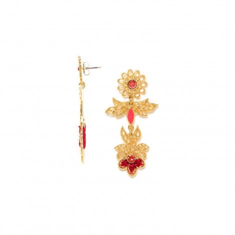 flower post dangle earrings (cherry) "Appoline"