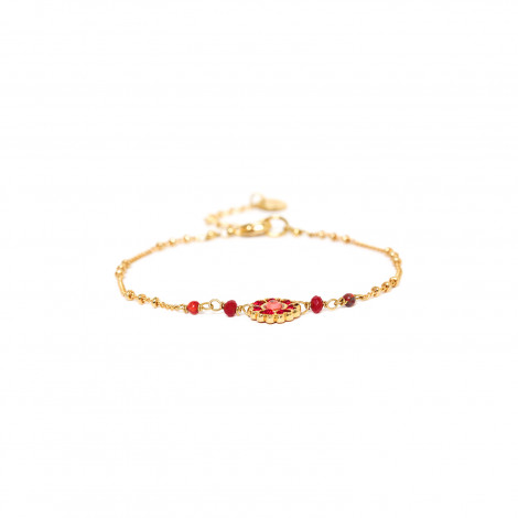 bracelet ajustable petite fleur cerise "Appoline"