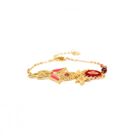 2 metal elements bracelets (cherry) "Appoline" - Franck Herval